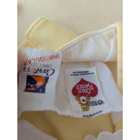 Vintage 80s Carters Carebare Baby Bodysuit Bubble Romper Yellow Eyelet Cottage - Picture 5 of 6